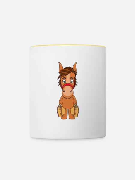 PFERD - PONY - Tasse zweifarbig - Weiß/Gelb