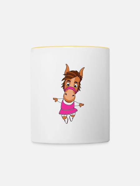PFERD - TÄNZERIN - Tasse zweifarbig - Weiß/Gelb