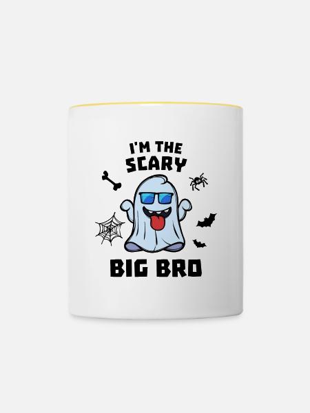 Bro Statement Großer Bruder Geschwister - Tasse zweifarbig - Weiß/Gelb