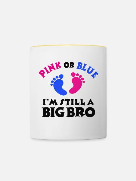 Stolzer Großer Bruder Geschwisterliebe Statement - Tasse zweifarbig - Weiß/Gelb