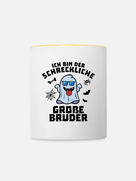 Großer Bruder Geschwister Statement Bro - Tasse zweifarbig - Weiß/Gelb