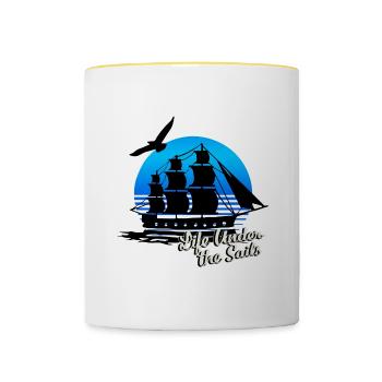 Live Under the Sails - clean - Contrasting Mug - white/yellow - Front