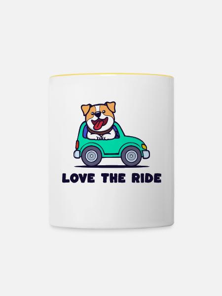 Heimtier Statement Hund Knuddeltier Haustiere - Tasse zweifarbig - Weiß/Gelb