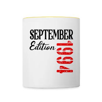 32. Geburtstag September 1994 - 32 Jahre alt - Tasse zweifarbig - Weiß/Gelb - Vorne