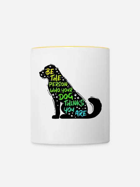 Haustiere Hund Statement Lieblingstier Kuscheltier - Tasse zweifarbig - Weiß/Gelb