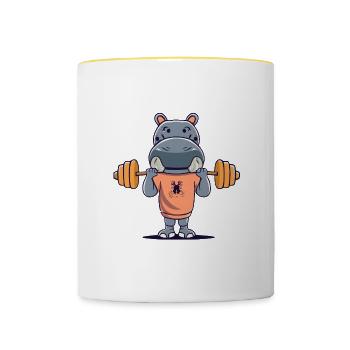 Hippo - Tasse zweifarbig - Weiß/Gelb - Vorne