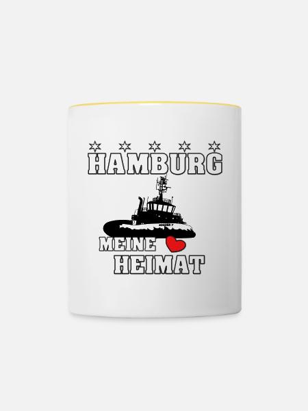 Hamburger Heimat 2 - Tasse zweifarbig - Weiß/Gelb