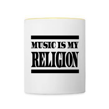 Musik Religion - Tasse zweifarbig - Weiß/Gelb - Vorne