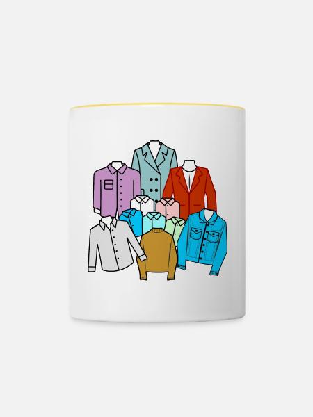 Bekleidungsgeschäft 03 - Tasse zweifarbig - Weiß/Gelb