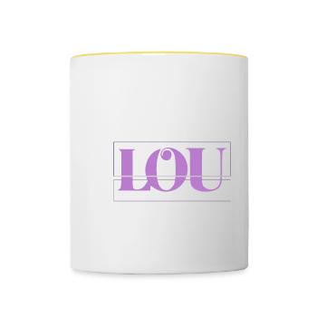 Lou - Mug contrasté - blanc/jaune - Devant