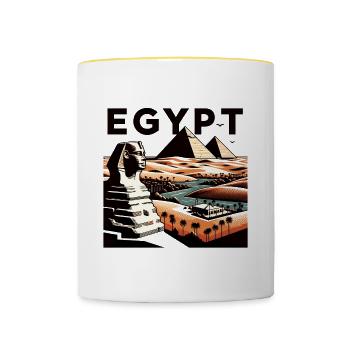 Ägypten - Tasse zweifarbig - Weiß/Gelb - Vorne