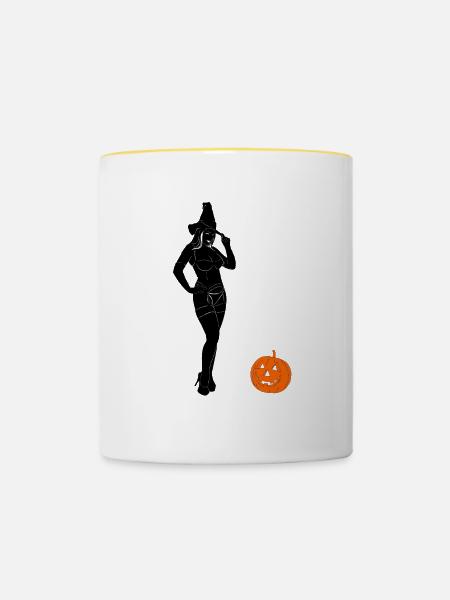 SEXY HALLOWEEN WITCH - Tasse zweifarbig - Weiß/Gelb