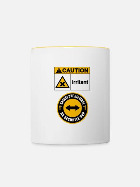 Ärgerlich - Tasse zweifarbig - Weiß/Gelb