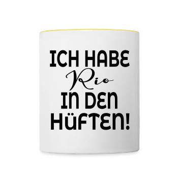 TANZEN HÜFTE BEWEGUNG - Tasse zweifarbig - Weiß/Gelb - Vorne