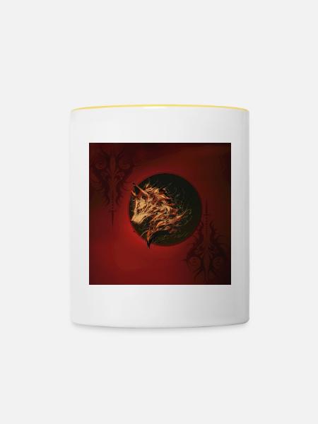 Mythisches Fantasietier - Tasse zweifarbig - Weiß/Gelb
