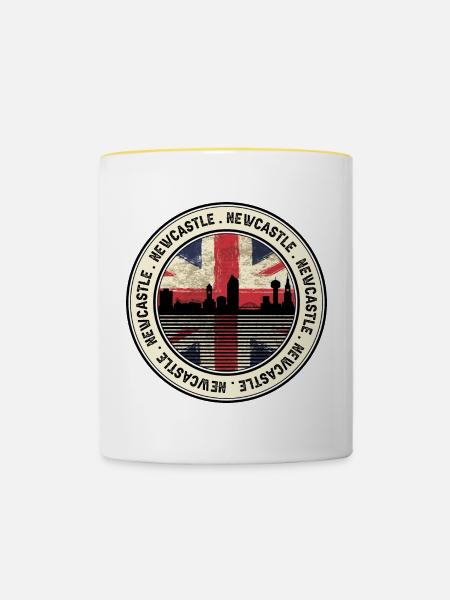 Newcastle Union Flag Skyline Patch - Tasse zweifarbig - Weiß/Gelb