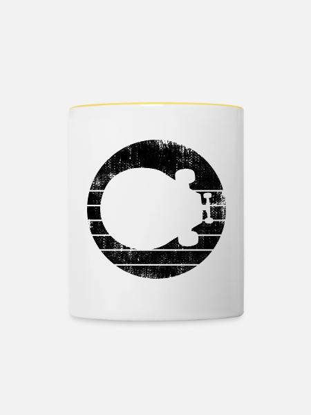 Skateboard - Tasse zweifarbig - Weiß/Gelb