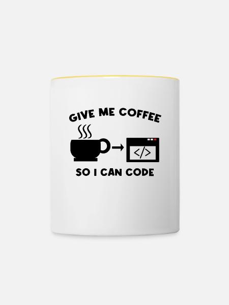 Arbeiter Job Karriere Coder Statement Erfolg - Tasse zweifarbig - Weiß/Gelb