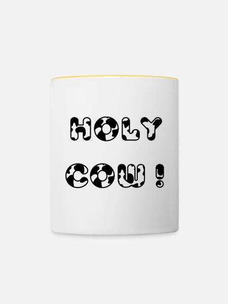 Heilige Kuh - Tasse zweifarbig - Weiß/Gelb