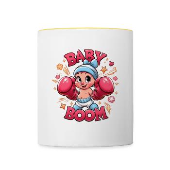 Baby Boom - Contrasting Mug - white/yellow - Front