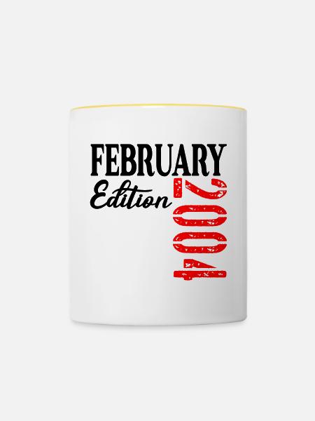 23rd Birthday February 2004 - Tasse zweifarbig - Weiß/Gelb