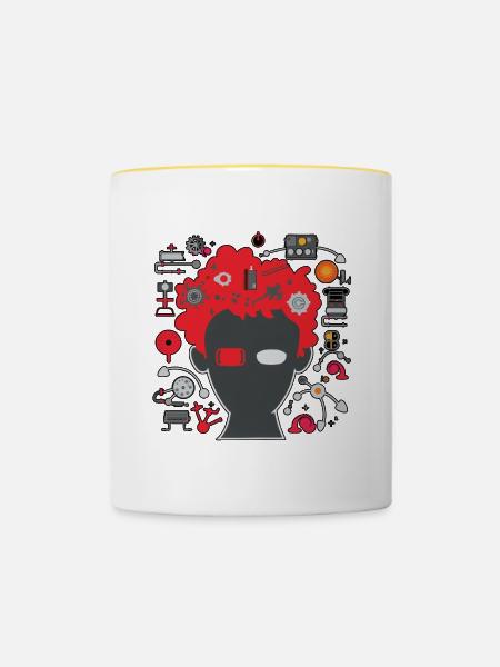 Geek 02 R - Tasse zweifarbig - Weiß/Gelb
