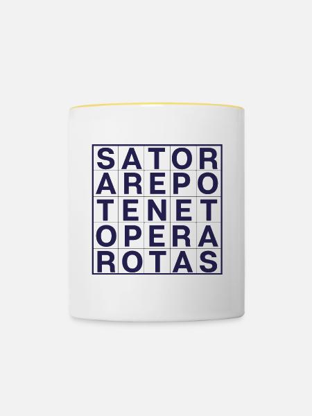 Sator-Rotas - Tasse zweifarbig - Weiß/Gelb