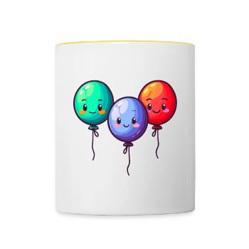 Balloons for children - Contrasting Mug - white/yellow - Front