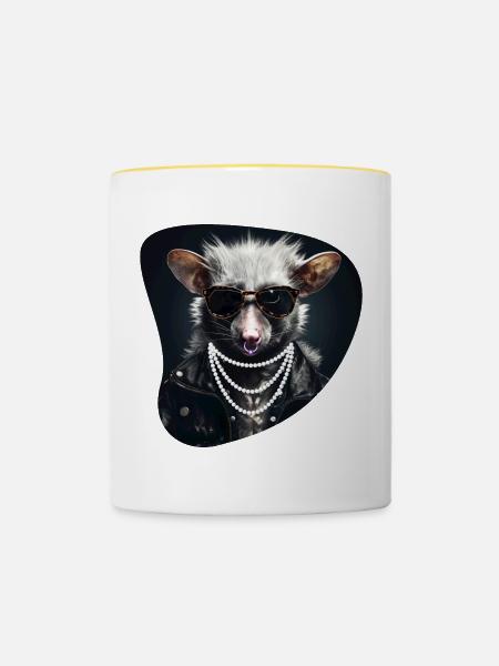 Hartgestein-Opossum - Tasse zweifarbig - Weiß/Gelb