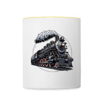 Steam Locomotive Graphics - Contrasting Mug - white/yellow - Front