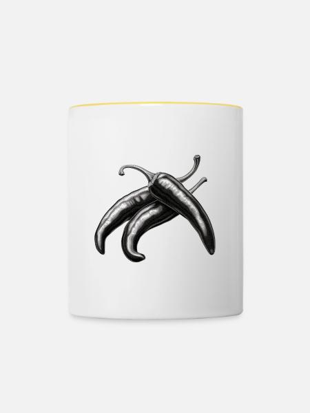 Chili - Tasse zweifarbig - Weiß/Gelb