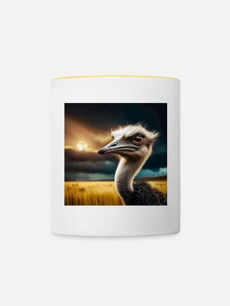 Strauß - Tasse zweifarbig - Weiß/Gelb