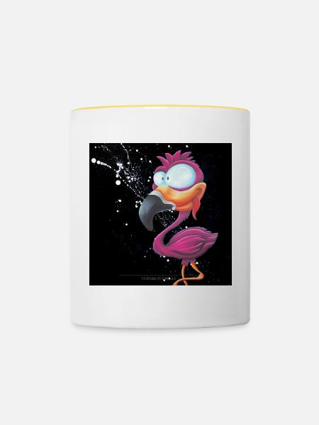 Flymingo - Tasse zweifarbig - Weiß/Gelb