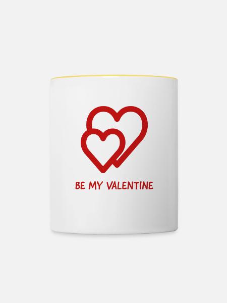 be my valentine - Tasse zweifarbig - Weiß/Gelb