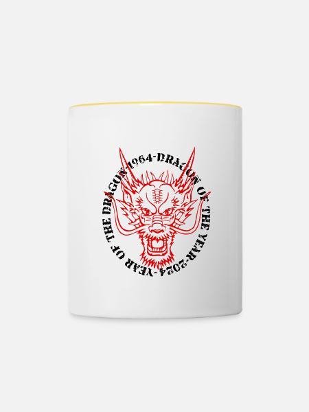 Drachenkinder 1964-2024 - Tasse zweifarbig - Weiß/Gelb