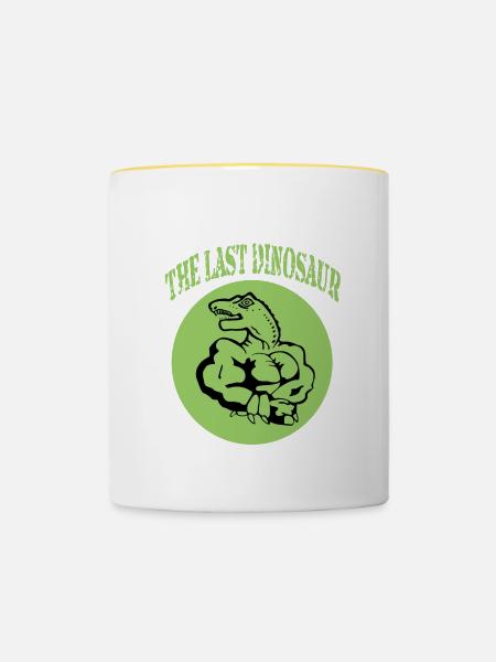 Der letzte Dinosaurier - Tasse zweifarbig - Weiß/Gelb
