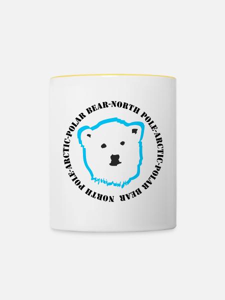 Eisbär 4 - Tasse zweifarbig - Weiß/Gelb
