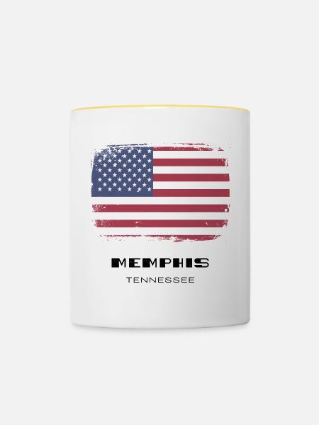 Memphis, Tennessee, USA - Tasse zweifarbig - Weiß/Gelb