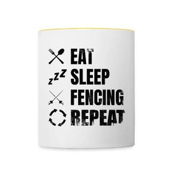 Motivation Fechten - Tasse zweifarbig - Weiß/Gelb - Vorne