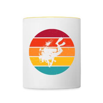 Plongeuse Femmes Plongeur Plongeur Plongeur Plongeur - Mug contrasté - blanc/jaune - Devant