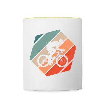 Road Cycling Road Bike Road Bike Road Cyclist - Contrasting Mug - white/yellow - Front