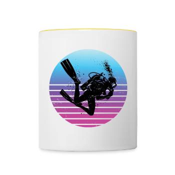 Scuba Tauchen Herren Taucher Scuba Taucher - Tasse zweifarbig - Weiß/Gelb - Vorne