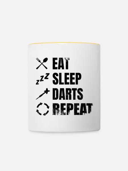 Dart Täglicher Zeitplan - Tasse zweifarbig - Weiß/Gelb