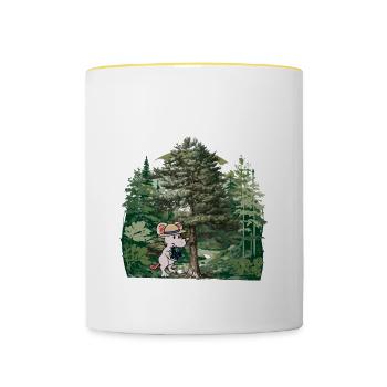 Forêt Tyrolienne, Souris, Gentiane, Alpes, Alm, Nature, Forêt - Mug contrasté - blanc/jaune - Devant