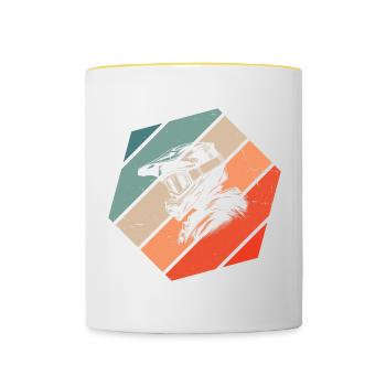 Cyclisme Femmes Hommes Cyclisme VTT - Mug contrasté - blanc/jaune - Devant