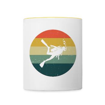 Diving Diver Scuba Diver Men's Scuba Diver - Contrasting Mug - white/yellow - Front