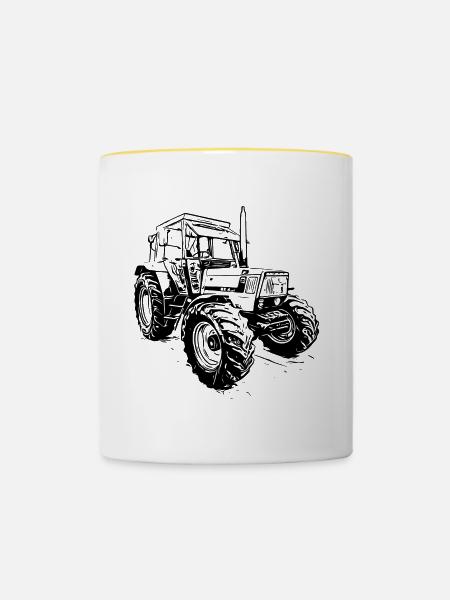 Frontlader - Tasse zweifarbig - Weiß/Gelb