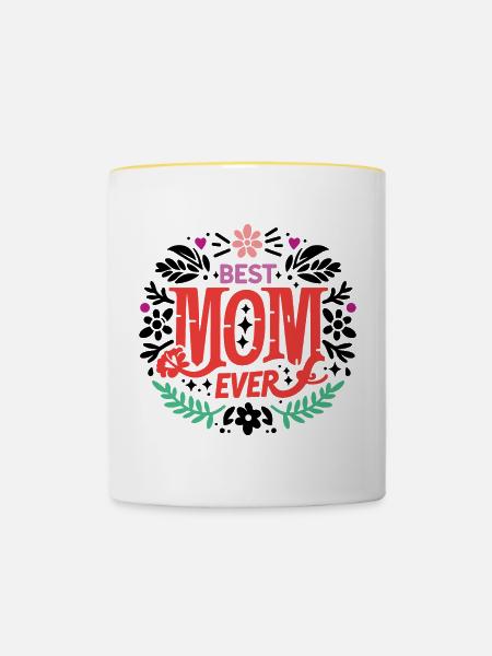 Beste Mutter aller Zeiten - Tasse zweifarbig - Weiß/Gelb