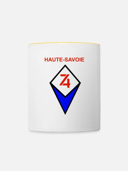 Haute-Savoie - Tasse zweifarbig - Weiß/Gelb
