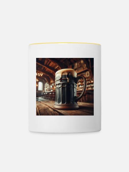 Beleibt - Tasse zweifarbig - Weiß/Gelb